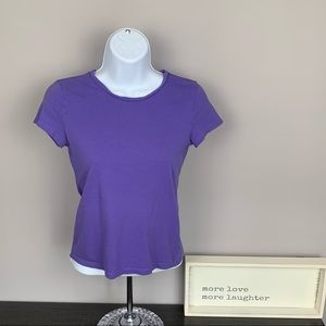 Spotted Zebra Purple Short Sleeve Top Small EUC
